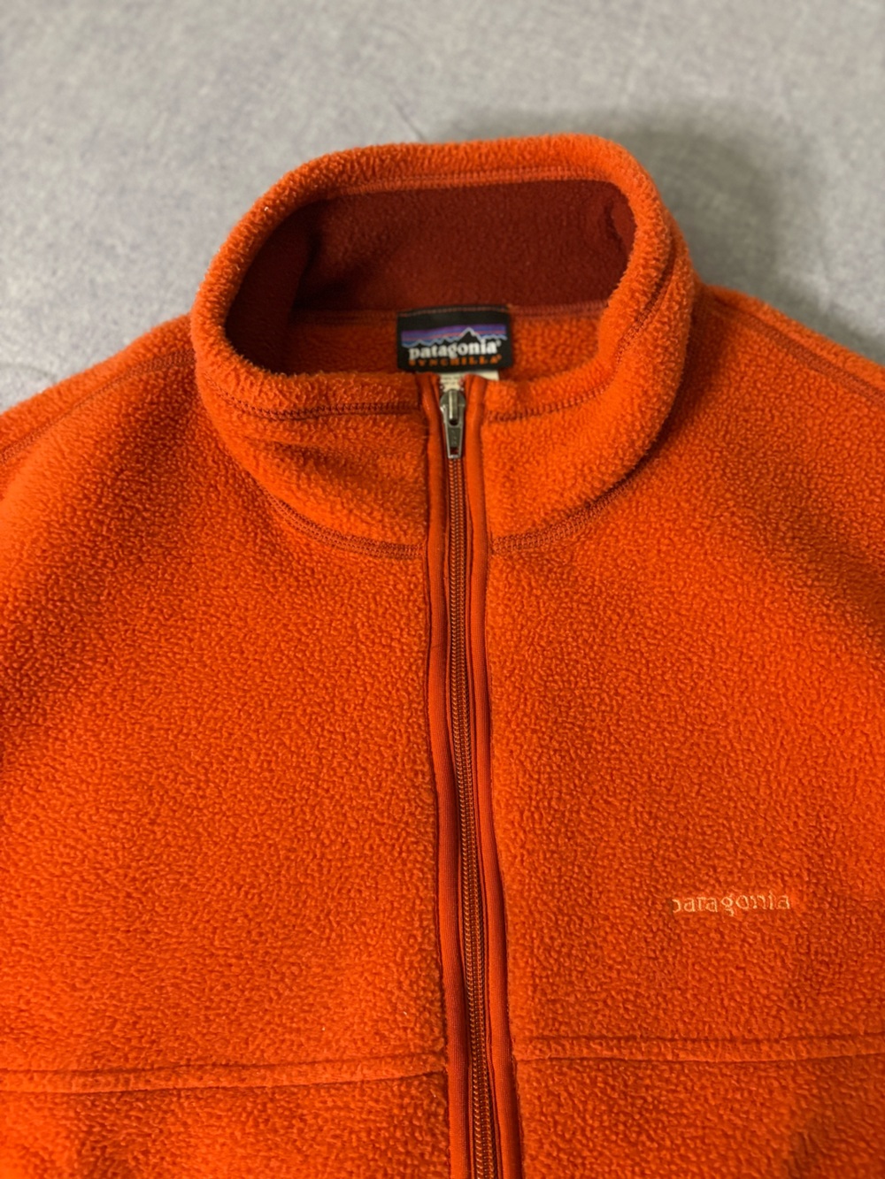 Patagonia Men's Large Orange Full-Zip Synchilla Fleece Jacket